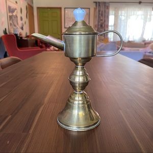 Dutch Copper Whale Oil Lamp VTG 1950s MCM